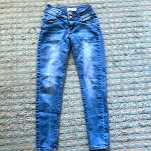 Encore 5 Distressed, Stretch Skinny Jeans